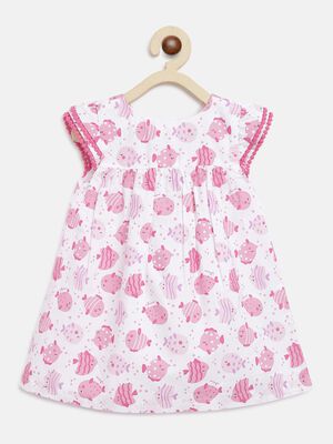 Printed Dress - Pink Fishes